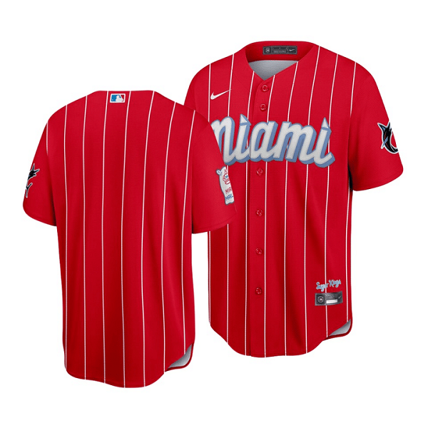 Men's Miami Marlins Blank 2021 Red City Connect Cool Base Stitched Jersey Men's Miami Marlins Blank 2021 Red City Connect Cool Base Stitched Jersey